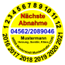 Nächste  Abnahme  1 2 3 4 5 6 7 8 9 10 11 12  2016 2017 2018 2019 2020 2021 04562/2089046     00000 Musterstadt Musterstraße 12345  Mustermann Heizung, Sanitär, Klima